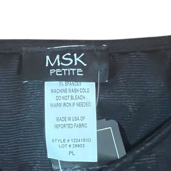 MSK Women’s Black Shift 3/4 Sleeve Dress, Size PL, NWT - Picture 7 of 7